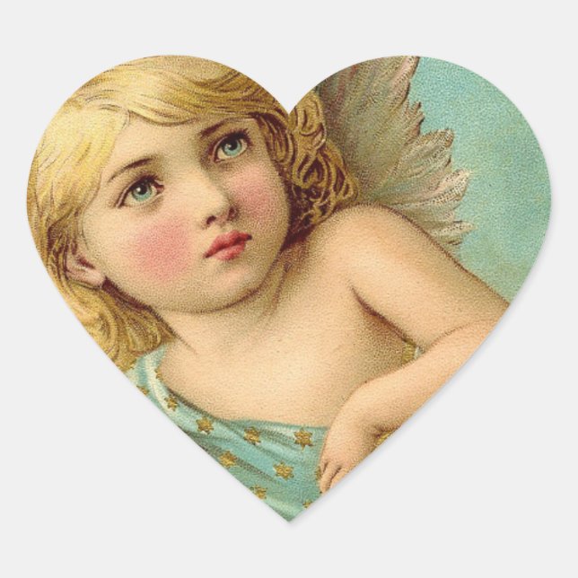 Sticker Cœur Coeur d'expression angélique vintage (Devant)