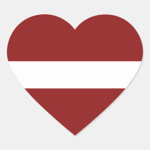 Sticker Cœur Coeur du drapeau de Lettonie
