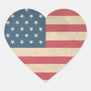 Sticker Cœur Coeur du drapeau patriotique américain