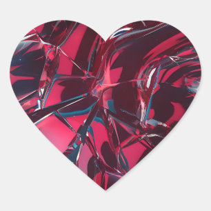 Sticker Cœur Coeur en verre brisé