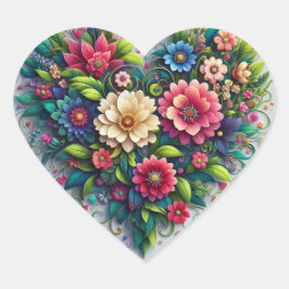 Sticker Cœur Cœur Floral