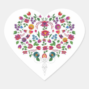 Sticker Cœur Coeur floral