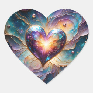 Sticker Cœur Cœur galactique de l'univers