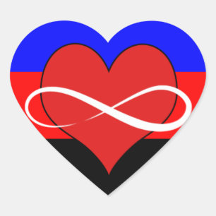 Sticker Cœur Coeur infini avec le drapeau