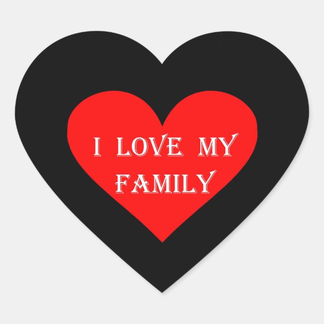 Sticker Cœur Coeur J'aime ma famille (Devant)