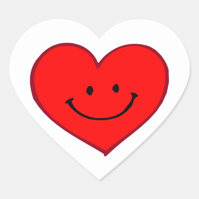 Sticker Cœur Coeur (Joyeux visage) (Devant)