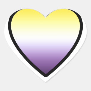 Sticker Cœur Cœur non binaire