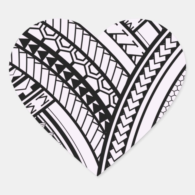 Sticker Cœur Coeur polynésien (Devant)