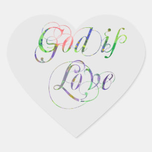 Sticker Cœur Cœur Religieux Chrétien Dieu Est Amour