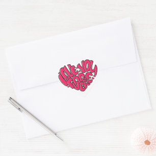 Sticker Cœur Coeur rouge avec mot Amour Vous pour toujours Vale