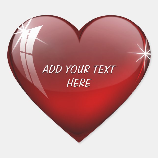 Sticker Cœur Coeur rouge brillant (Devant)
