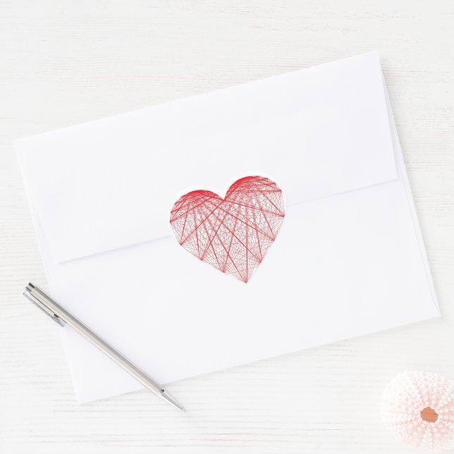Sticker Cœur coeur rouge chaîne d'effet (Enveloppe)