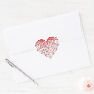 Sticker Cœur coeur rouge effet string art