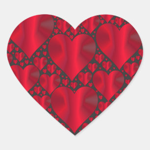 Sticker Cœur Coeur rouge élégant sur noir