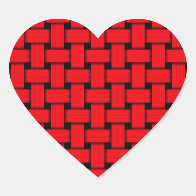 Sticker Cœur Coeur rouge tressé (Devant)