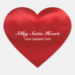 Sticker Cœur Coeur satiné en soie rouge