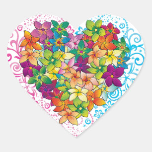 Sticker Cœur Coeur tropical