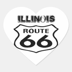 Sticker Cœur Coeur usé de l'Illinois d'état de l'itinéraire