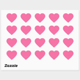 Sticker Cœur Cœurs à gogo, cœurs rouges sur fond rose,