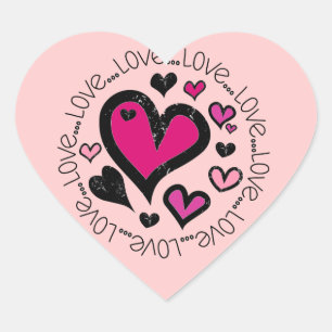 Sticker Cœur Coeurs Amour Amour Amour