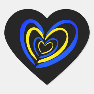 Sticker Cœur Coeurs bleus et jaunes sur Inspirations d'Ukraine