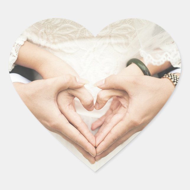 Sticker Cœur Coeurs dans nos mains Mariage (Devant)