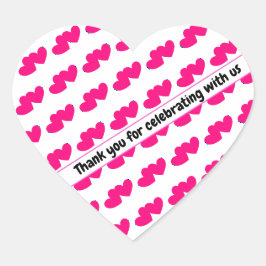 Sticker Cœur Coeurs de coeur Merci pour célébrer avec nous