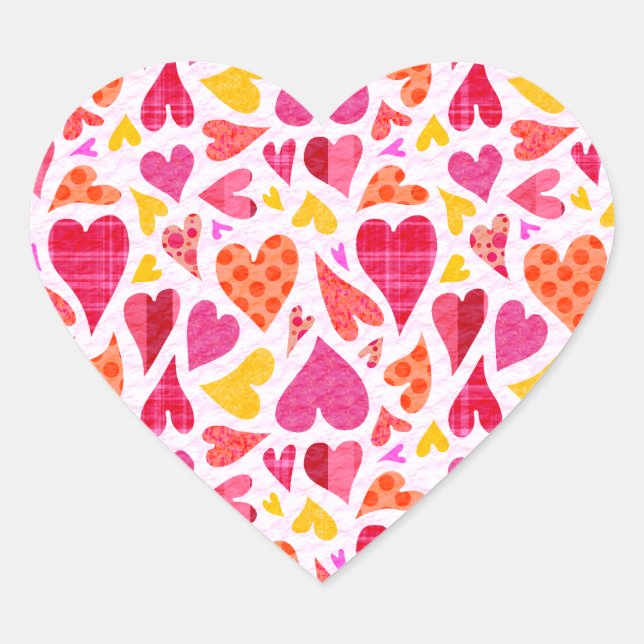 Sticker Cœur Coeurs de gribouillis avec Motif et texture (Devant)