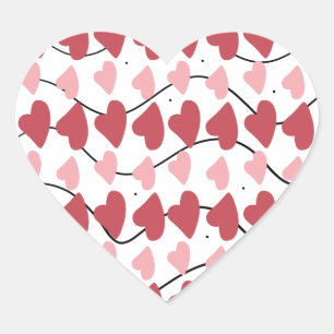 Sticker Cœur Cœurs de la Saint-Valentin Motif Points Doodles   