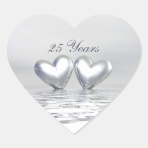 Sticker Cœur Coeurs de l'anniversaire d'argent