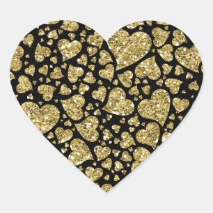 Sticker Cœur Coeurs de Parties scintillant d'or