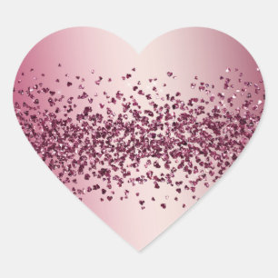 Sticker Cœur Coeurs de Parties scintillant rose