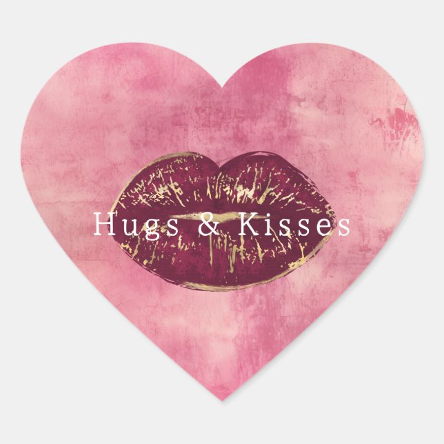 Sticker Cœur Coeurs de Parties scintillant rose Fille (Devant)