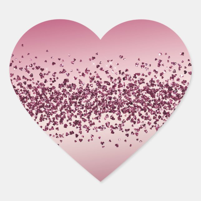 Sticker Cœur Coeurs de Parties scintillant rose Plutôt Ombre (Devant)