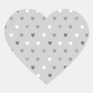Sticker Cœur Coeurs de polka minuscules dans les tons gris