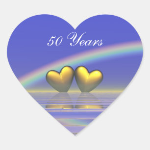Sticker Cœur Coeurs d'or du 50e anniversaire