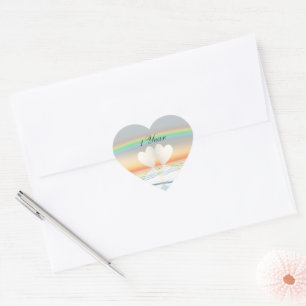 Sticker Cœur Cœurs en papier pour 1er anniversaire
