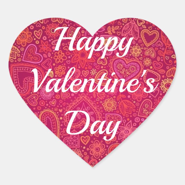 Sticker Cœur Coeurs Heureuses Saintes-Valentin Votre texte 20 T (Devant)