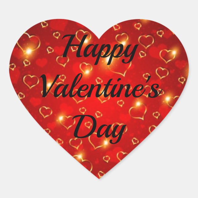 Sticker Cœur Coeurs Heureuses Saintes-Valentin Votre texte 20 T (Devant)