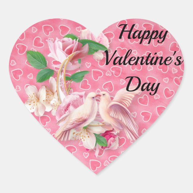 Sticker Cœur Coeurs Heureuses Saintes-Valentin Votre texte 20 T (Devant)