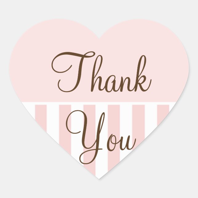 Sticker Cœur Coeurs mariages Mariage Faveur Merci rose clair (Devant)