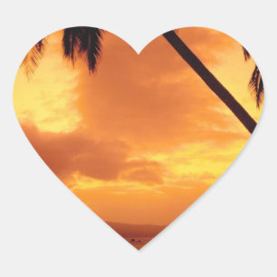 Sticker Cœur Coeurs mariages Palm Tree sur l'eau Coeurs Mariage