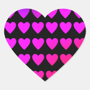 Sticker Cœur Coeurs mignons rose et violet