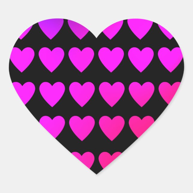 Sticker Cœur Coeurs mignons rose et violet (Devant)