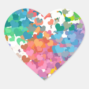Sticker Cœur Coeurs Pastel Confetti