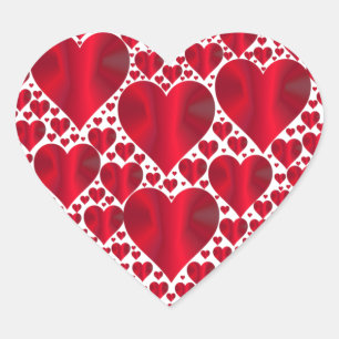 Sticker Cœur Coeurs, rouges et brillants