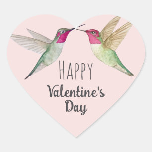 Sticker Cœur Colibris Heureuses Saintes-Valentin