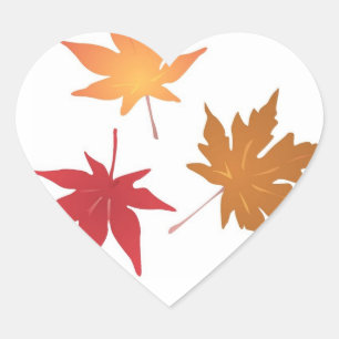Sticker Cœur Collection Feuille de l'érable d'automne Coeurs Ma