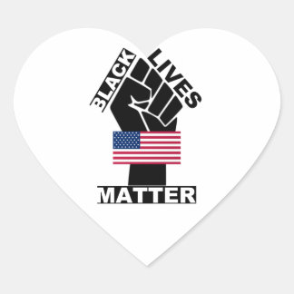 Sticker Cœur Collection officielle Black Lives Matt USA Flag 2