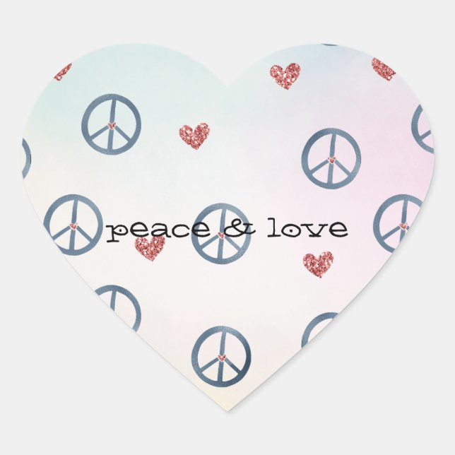 Sticker Cœur Collier de paix Aqua Pink Yellow Tie Dye (Devant)